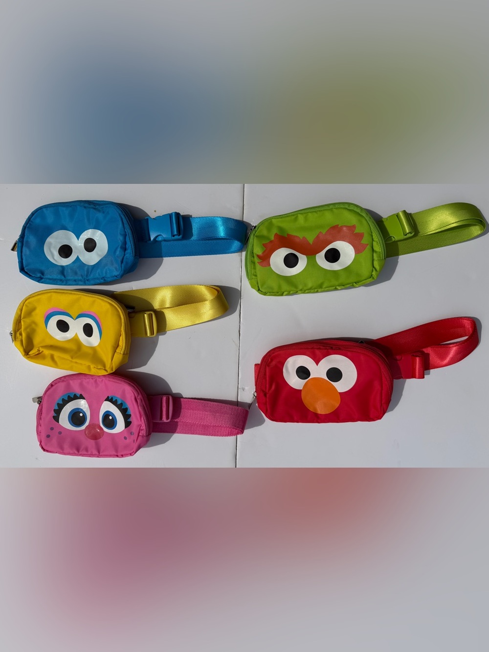 Sesame Street Belt Bags Cookie, Elmo, Abby, Oscar, Big Bird